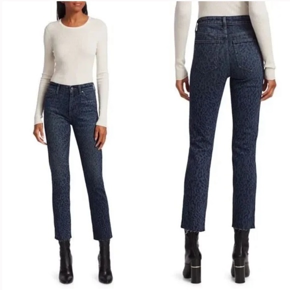 Joe's Jeans Denim - Joe’s Jeans Milla High-Rise Leopard Print Straight Ankle Jeans Size 27